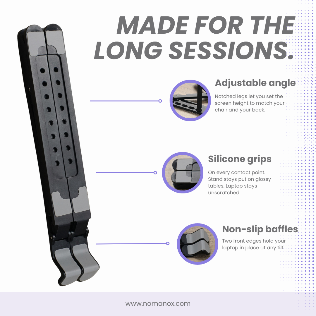 Nomanox Cooling Laptop Stand — Folds Flat. Stays Cool