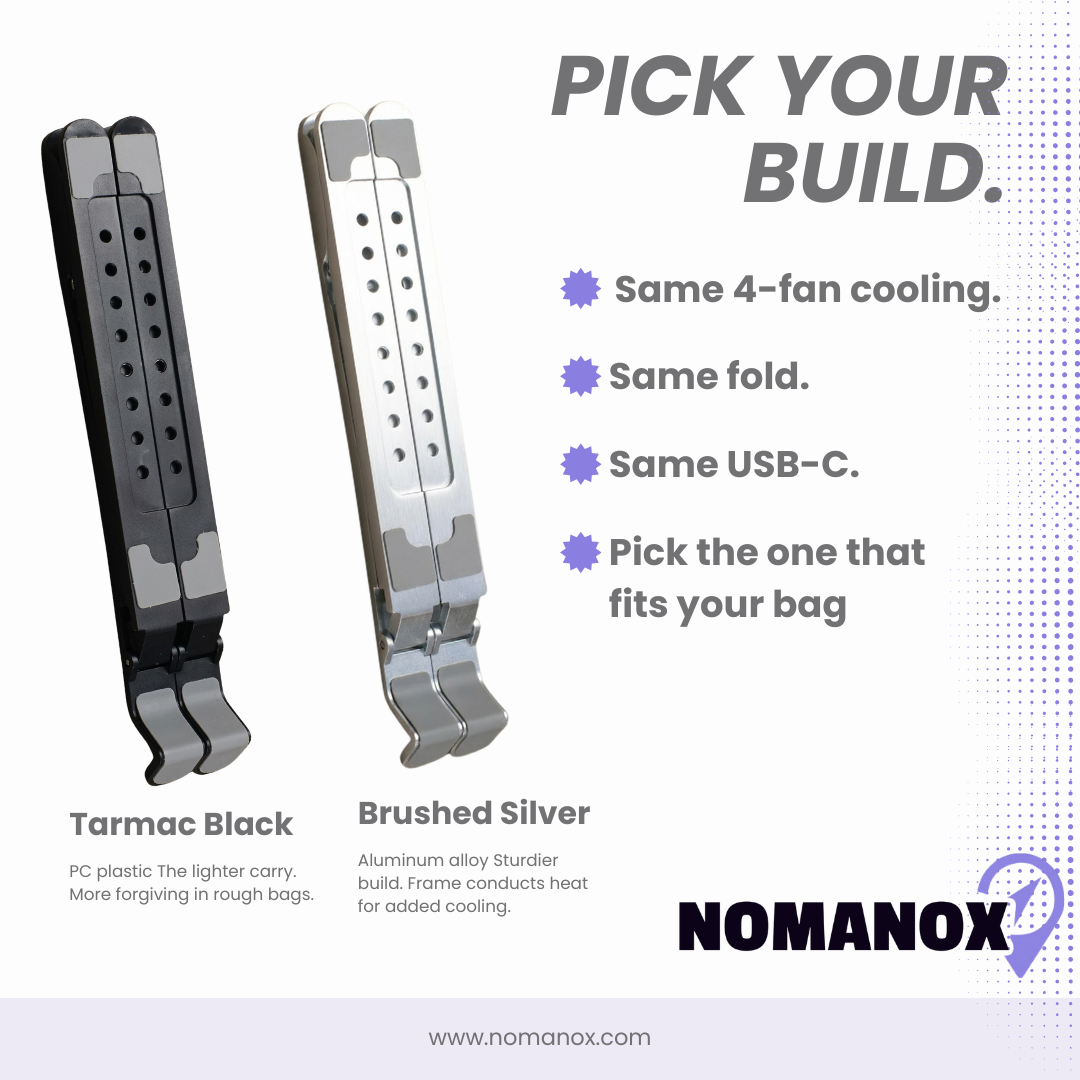 Nomanox Cooling Laptop Stand — Folds Flat. Stays Cool