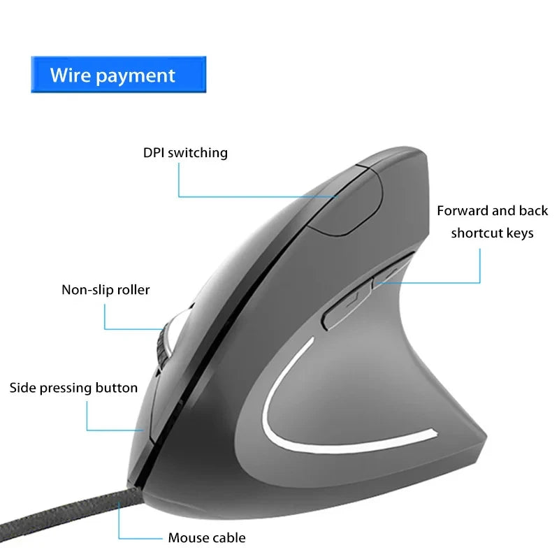 Nomanox Vertical Mouse — Quiet Click. Easy Wrist